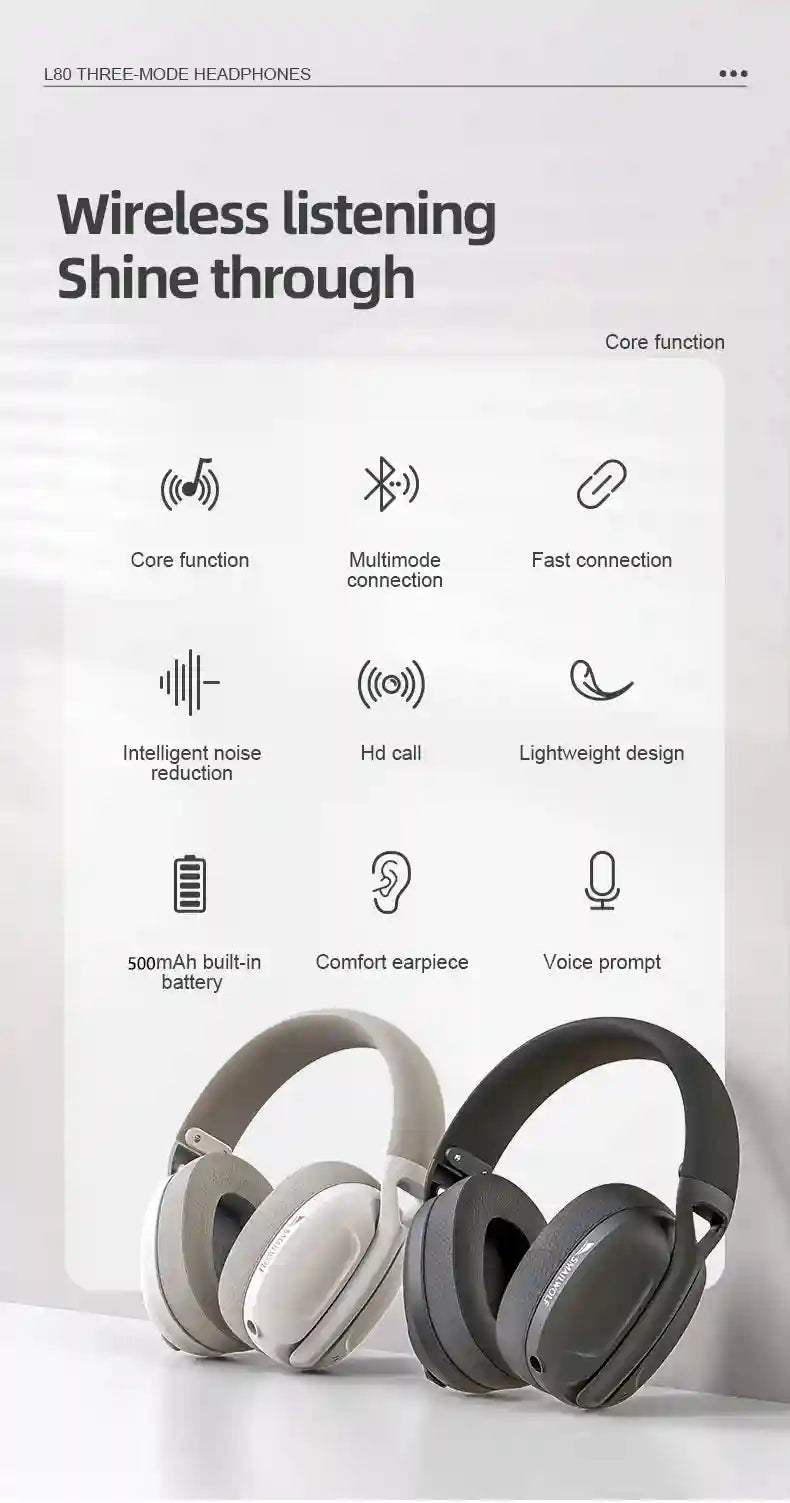 Wireless Gaming Headset 185g – Lightweight Over-Ear Audio Tidesmit