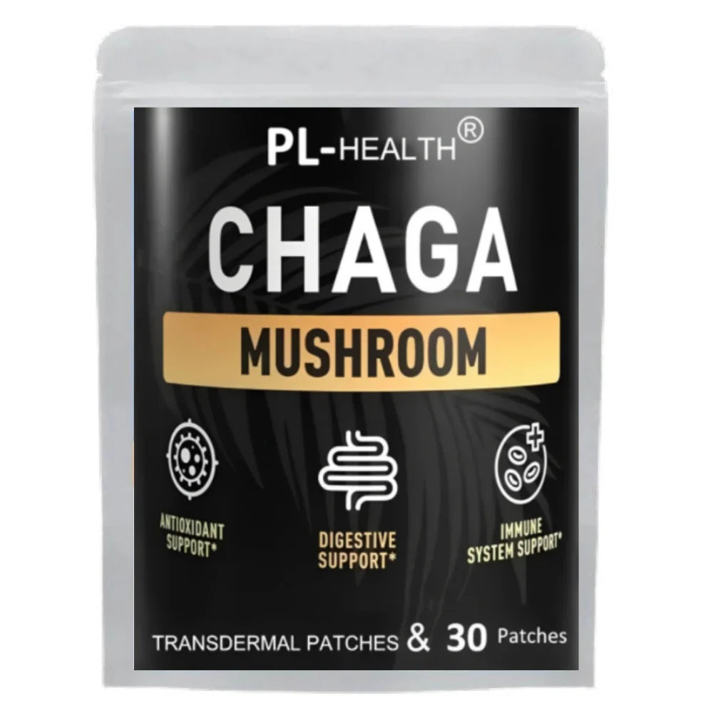 Chaga Mushroom Transdermal Patches For Digestion, Energy, & Immune Support-30 Patches One Month Supply