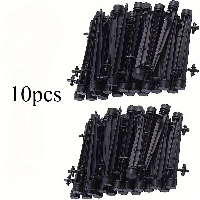 10pcs Drip Emitters Perfect For Tube PE Pipe, Adjustable 360 Degree Water Flow Irrigation Drippers On Stake For Flower Bed