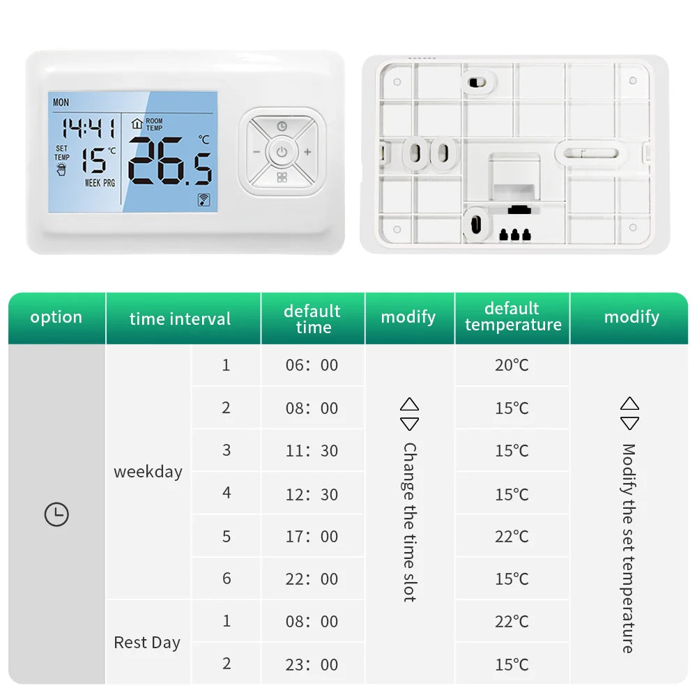 Smart Home Tuya Wifi Thermostat Gas Boiler Wireless Battery Operated Wifi Thermostat Temperature Controller Alexa Home Assistant