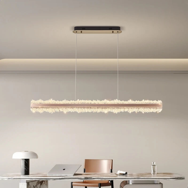 LED Ring Light Chandelier 120cm - Dimmable Rose Gold & Grey Tidesmit