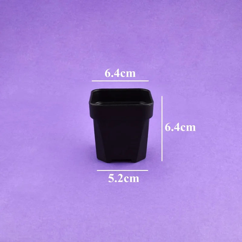 Black square plant pot, 5.2cm base, 6.4cm height