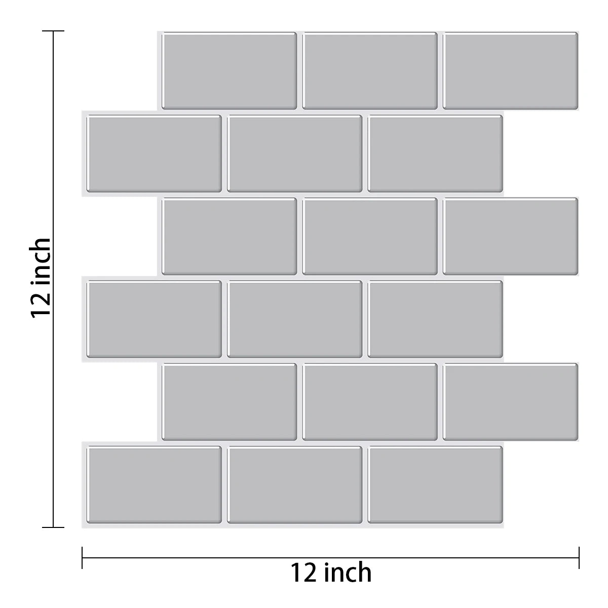 3D brick peel-and-stick wall sticker sheet set, light gray rectangular brick blocks