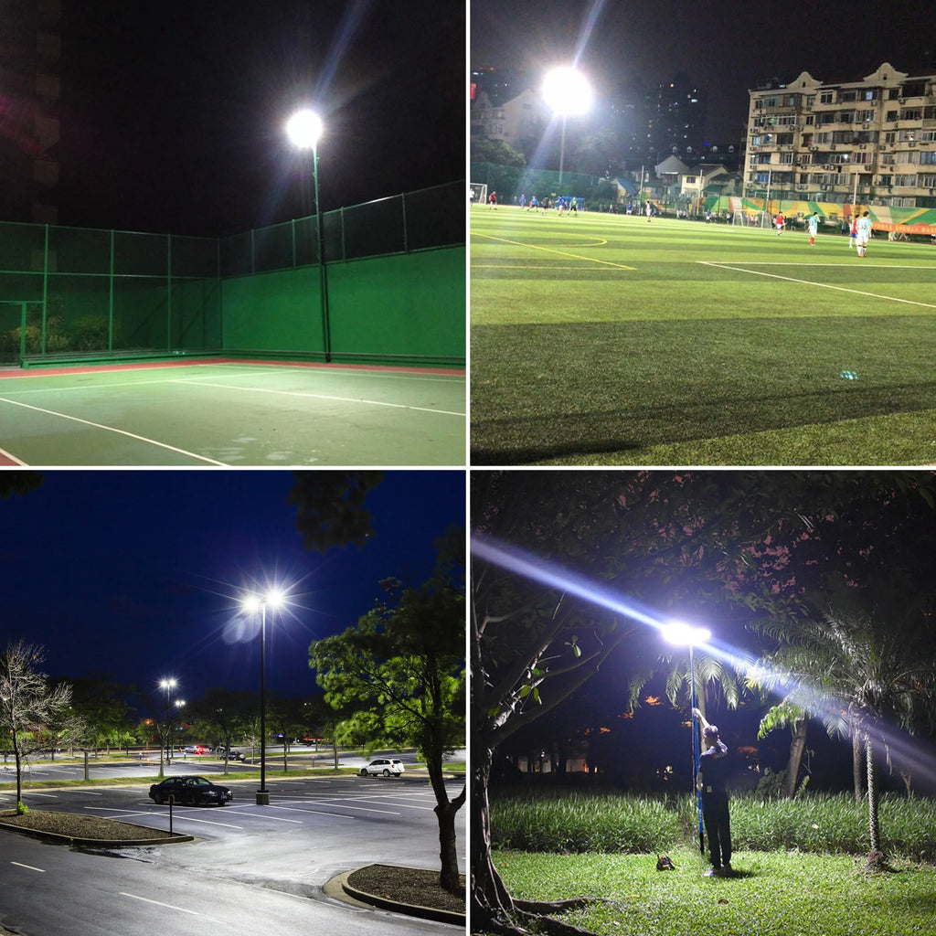 7000W Solar Street Light, 300000LM Ultra Bright Commercial LED Parking Lot Light, 6500K Daylight White, IP65 Waterproof, Dusk to Dawn Auto On/Off, Outdoor Solar Road Lighting for Yard, Parking Lot, Street