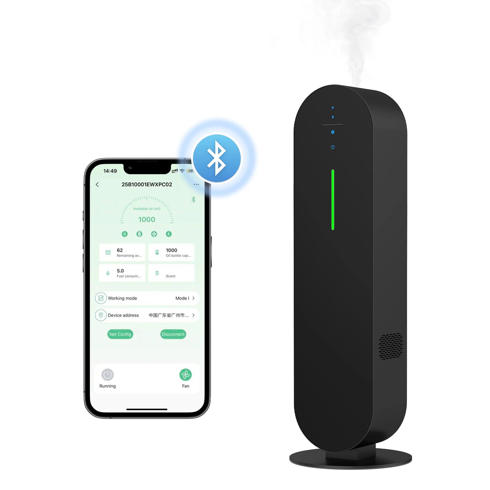 NAMSTE 1000ML Scent Machine Diffuser Coverage 3000m³ Bluetooth Wifi Fragrance Aroma Diffusers for Essential Oil Hotel Home Fresh