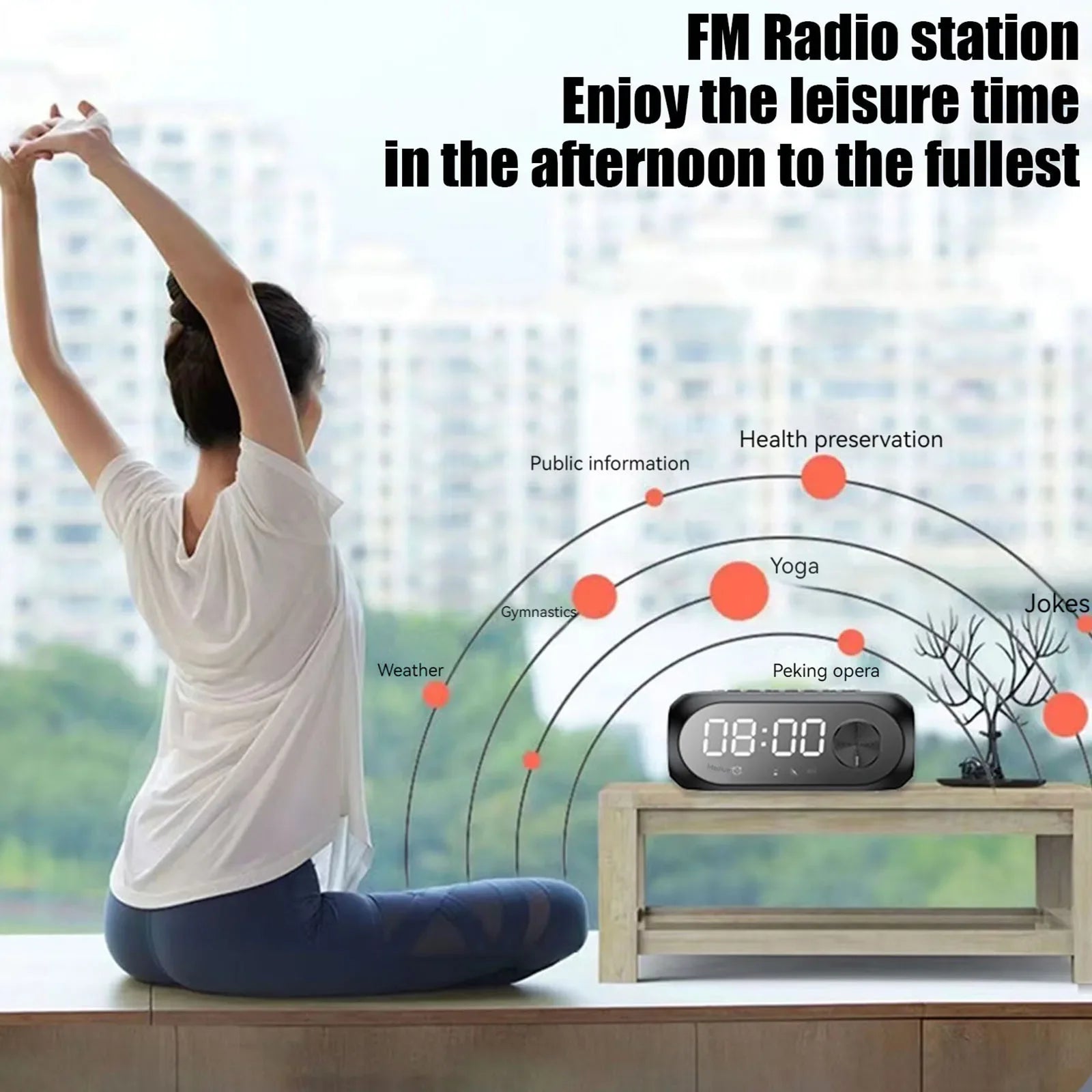 Wireless Bluetooth Speaker Alarm Clock Portable Radio FM Subwoofer Sound Box Music Mini Lamp Woofers Caixa De Som Coluna Bocina