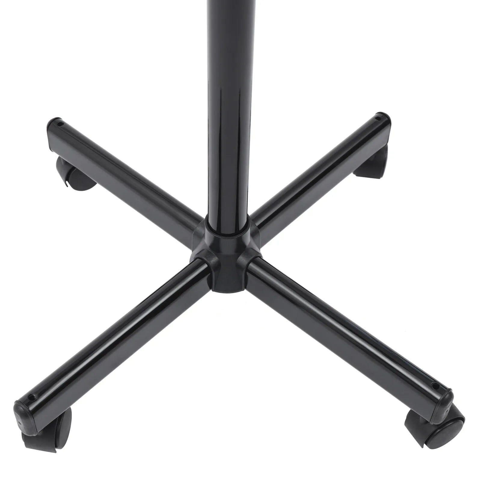 Black 5-leg rolling base with casters for professional portable facial steamer, adjustable height design.
