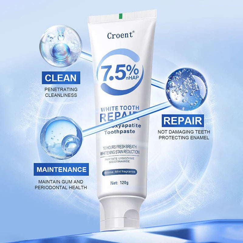 Tidesmit whitening toothpaste with hydroxyapatite for plaque removal and deep teeth brightening
