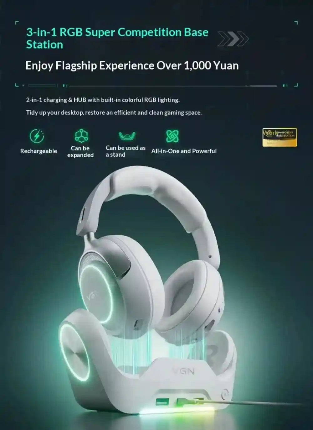 Wireless Gaming Headset with Active Noise Cancellation & Low Latency Tidesmit