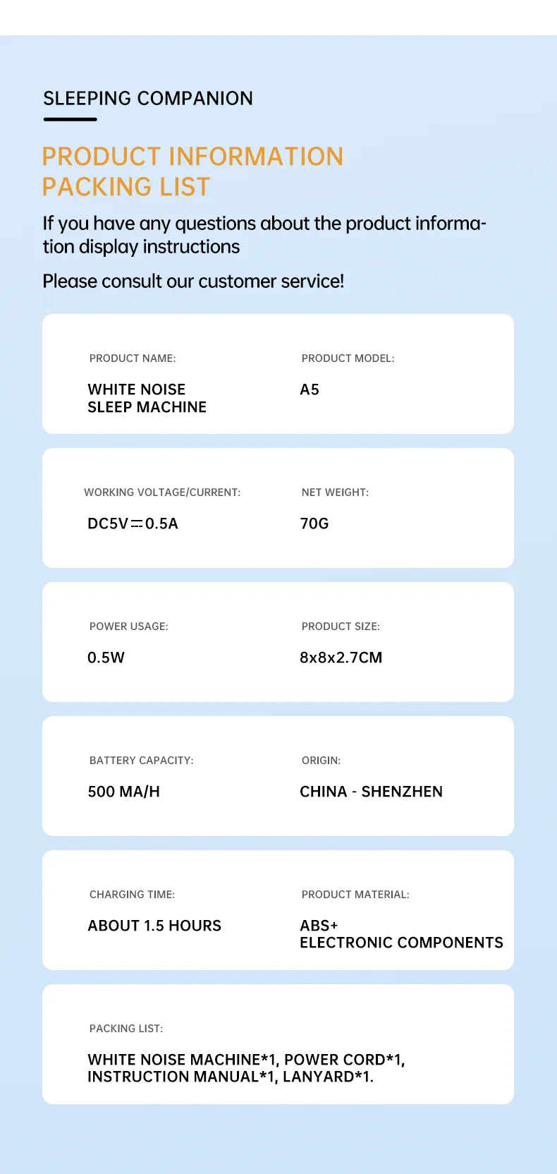 White Noise Machine 24 Soothing Sounds Portable Baby Sleep Machine Sleep Aid Machine with Sleep Light Night Type-c Rechargeable