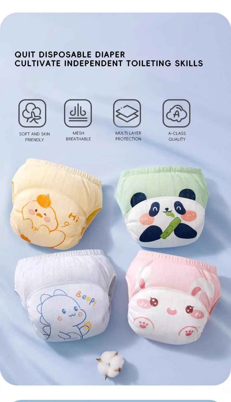 2pcs Newborn Training Pants Cotton Thin Summer Baby Widen Shorts Washable Boy Girl Cloth Diapers Reusable Nappies Infant Panties