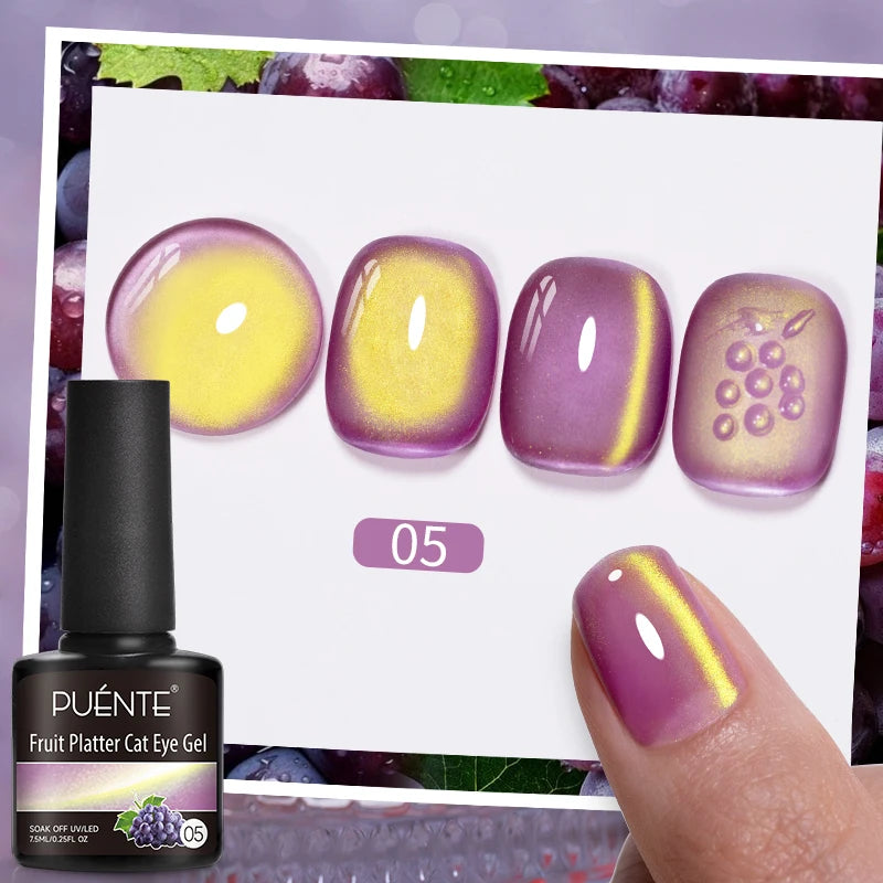 Cat Eye Magnetic Gel Polish 7.5ml - Professional Long-Lasting Nail Art Permanent Makeup Machines Fruit Platter Cat 05