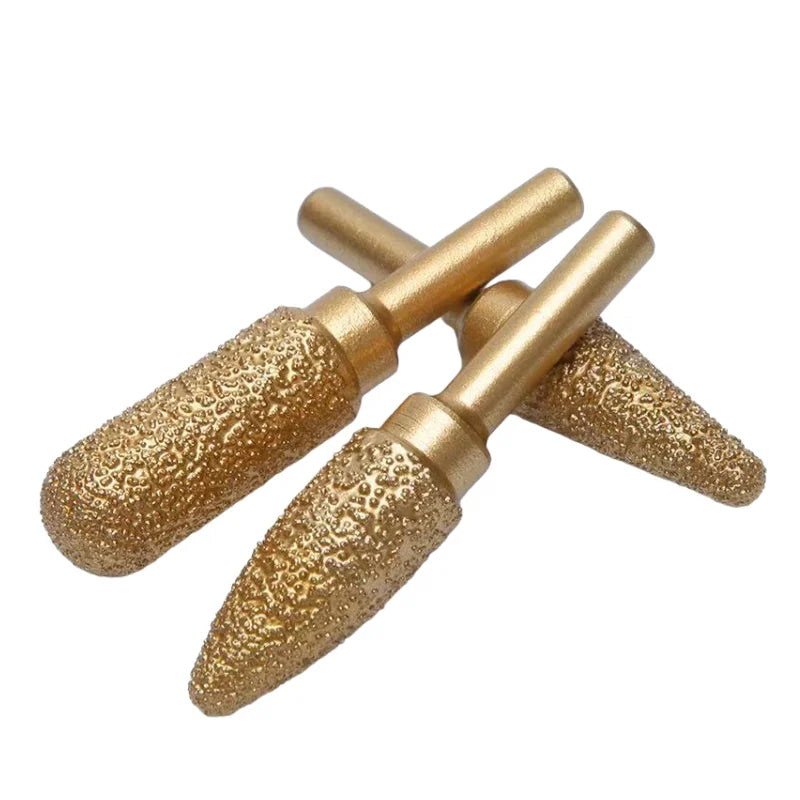6mm Shank Brazed Diamond Grinding and Polishing Head for Cast Iron Stone Marble Tile - Deburring Metal Processing  Carve