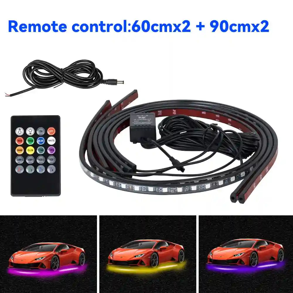 Tidesmit RGB LED Car Chassis Underglow Kit - App & Remote Control 60cm 90cm Remote Tidesmit