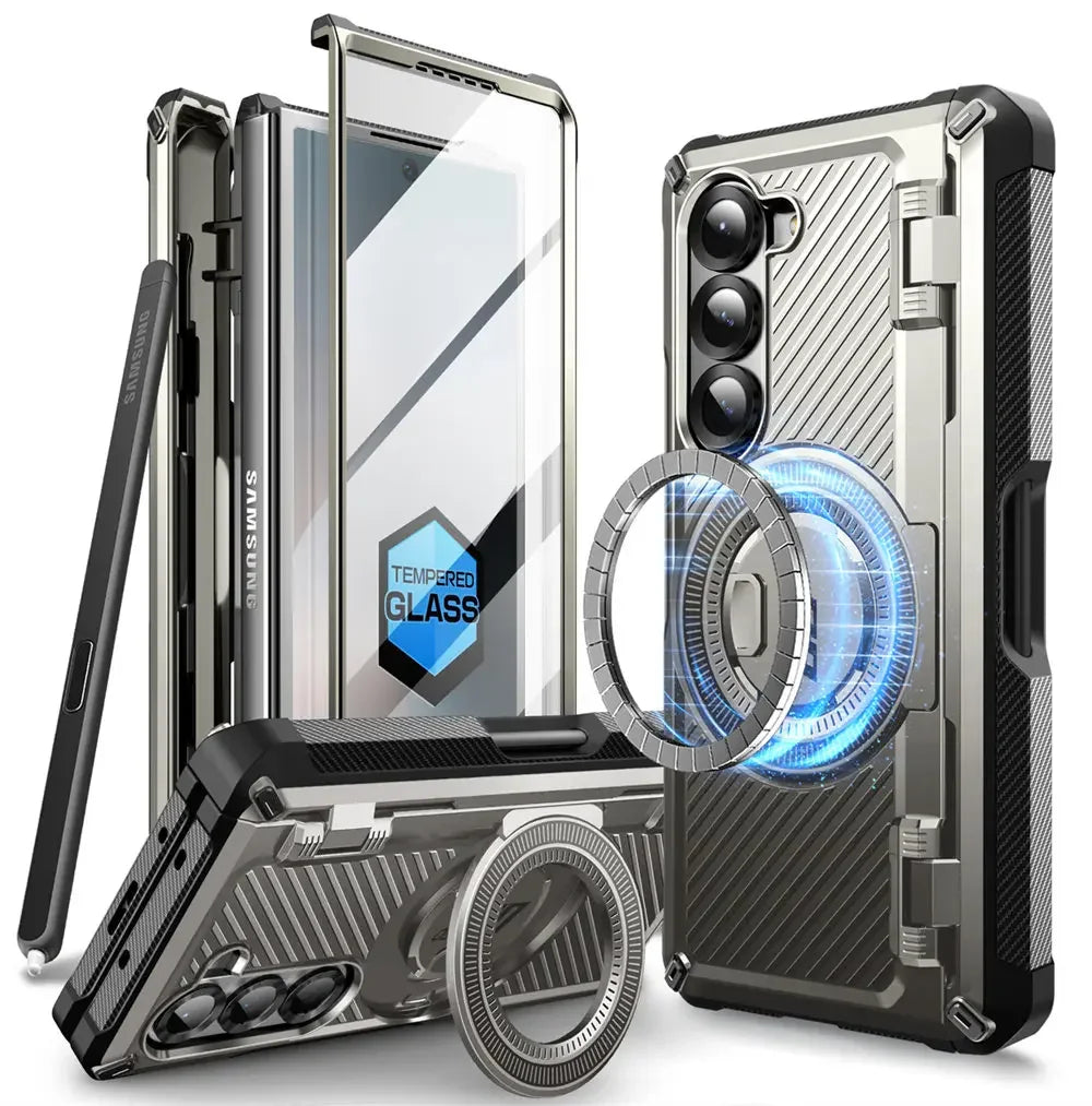 Samsung Galaxy Z Fold 6 Rugged Case with Screen Protector Tidesmit