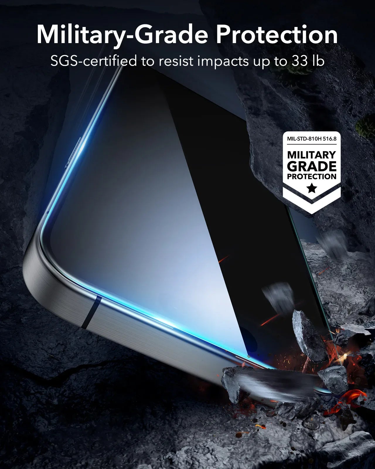 iPhone 16 Anti-Peek Screen Protector Tempered Glass 3 Pack Tidesmit