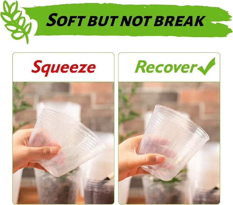 10/50Pcs Transparent Flowerpot Plant Nursery Pot Seedling Cup Gardening Transplantation Potted Flower Pot Planter Gardening Tool