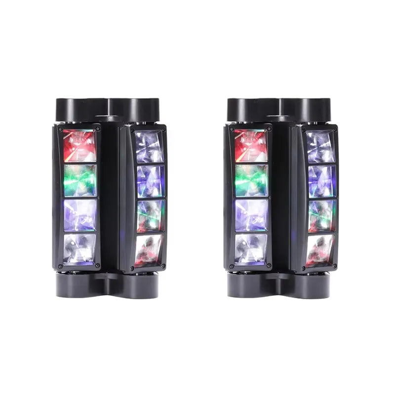 2pcs/lot 8x3W Mini LED Spider Light Sound Mode LED Moving Head Lights LED Beam Stage Dance Hall DJ Bars Party DMX512 Disco Lighting