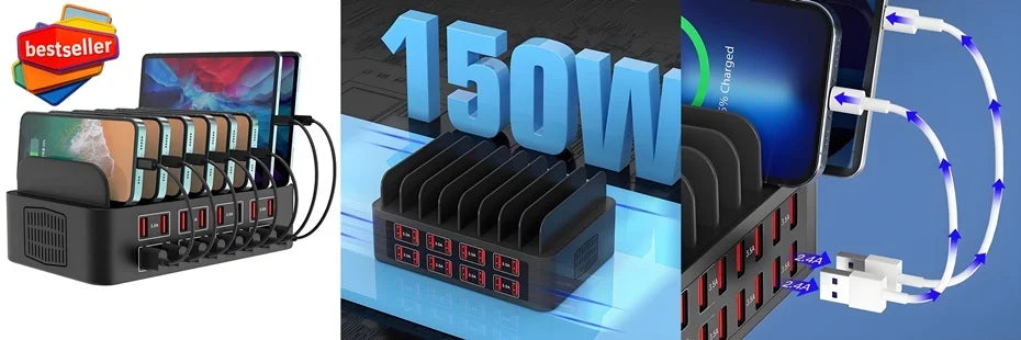 15W Electric Rotating Magnetic Wireless Charger Time Display Charging Station for iPhone 16 15 14 13 12 11 Watch AirPods Pro
