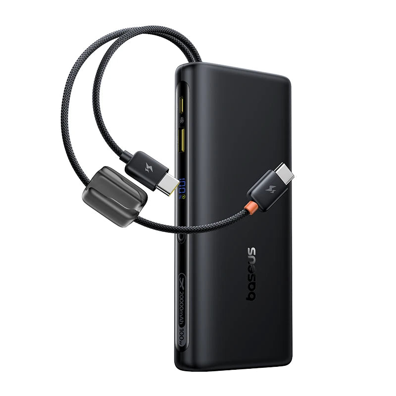 20000mAh 100W Fast Charging Power Bank with Integrated Cables Black 20000mah China Mainland Tidesmit
