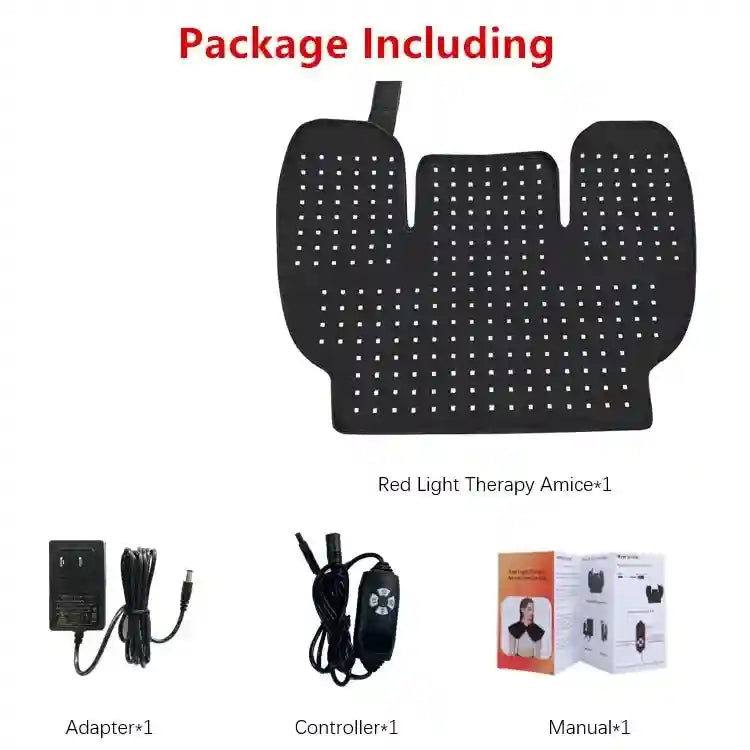 Red Light Therapy Neck Wrap - Dual-Chip LED Pad for Muscle Relief Massage Chairs therapy shawl Tidesmit