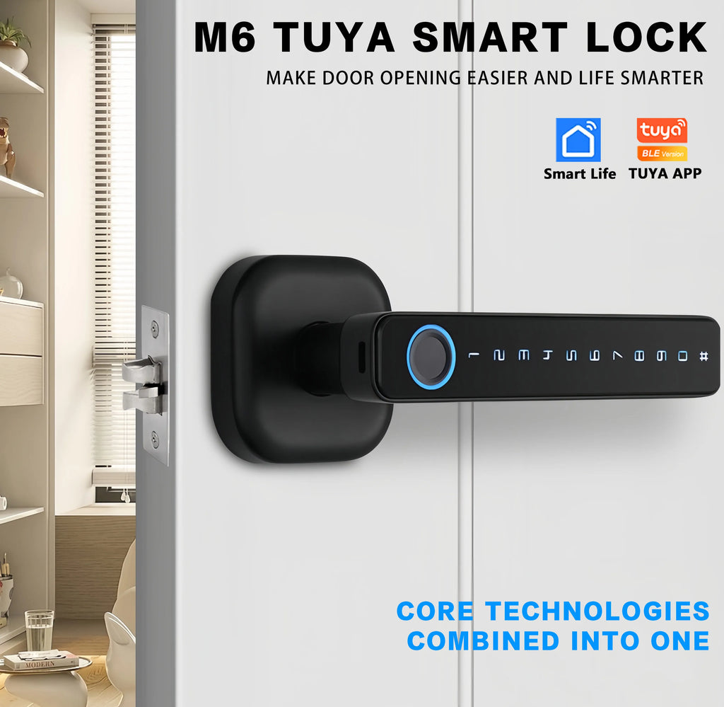 Smart Fingerprint Door Lock with Tuya Bluetooth App Access - Tidesmit Tidesmit