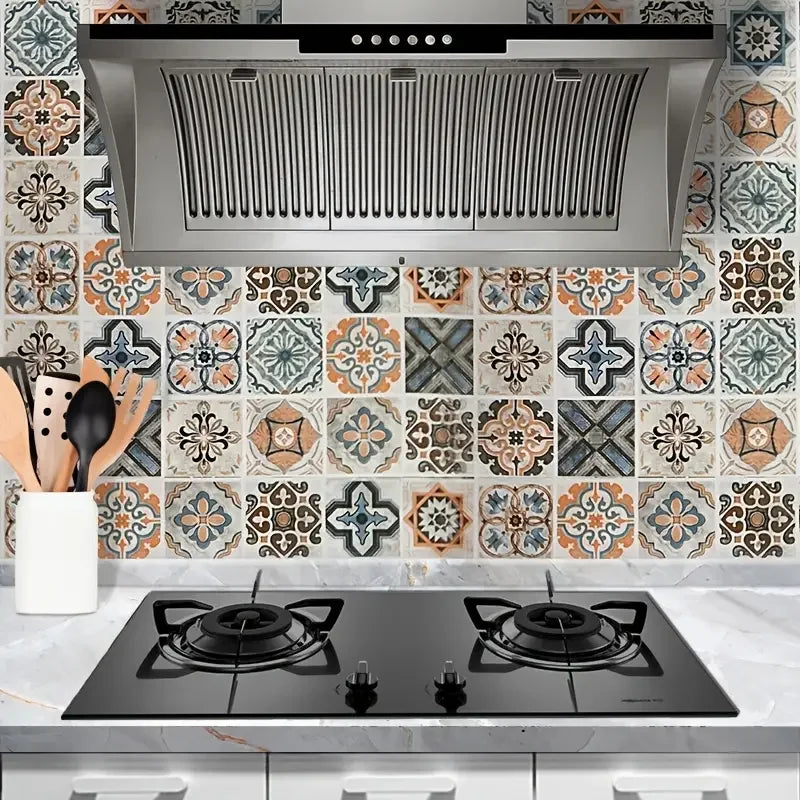 40cm Oil Proof Kitchen Furnitur Wall Stickers Self Adhesive Papel De Parede Bathroom Tile 3D Waterproof Vinyl Cabinet Wallpaper