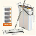 Spin Flat Mop Combo Set With Bucket Joybos 33cm Wet Dry Floor Cleaning Scraper Barrel Mops Washable Microfiber Toilet Bathroom