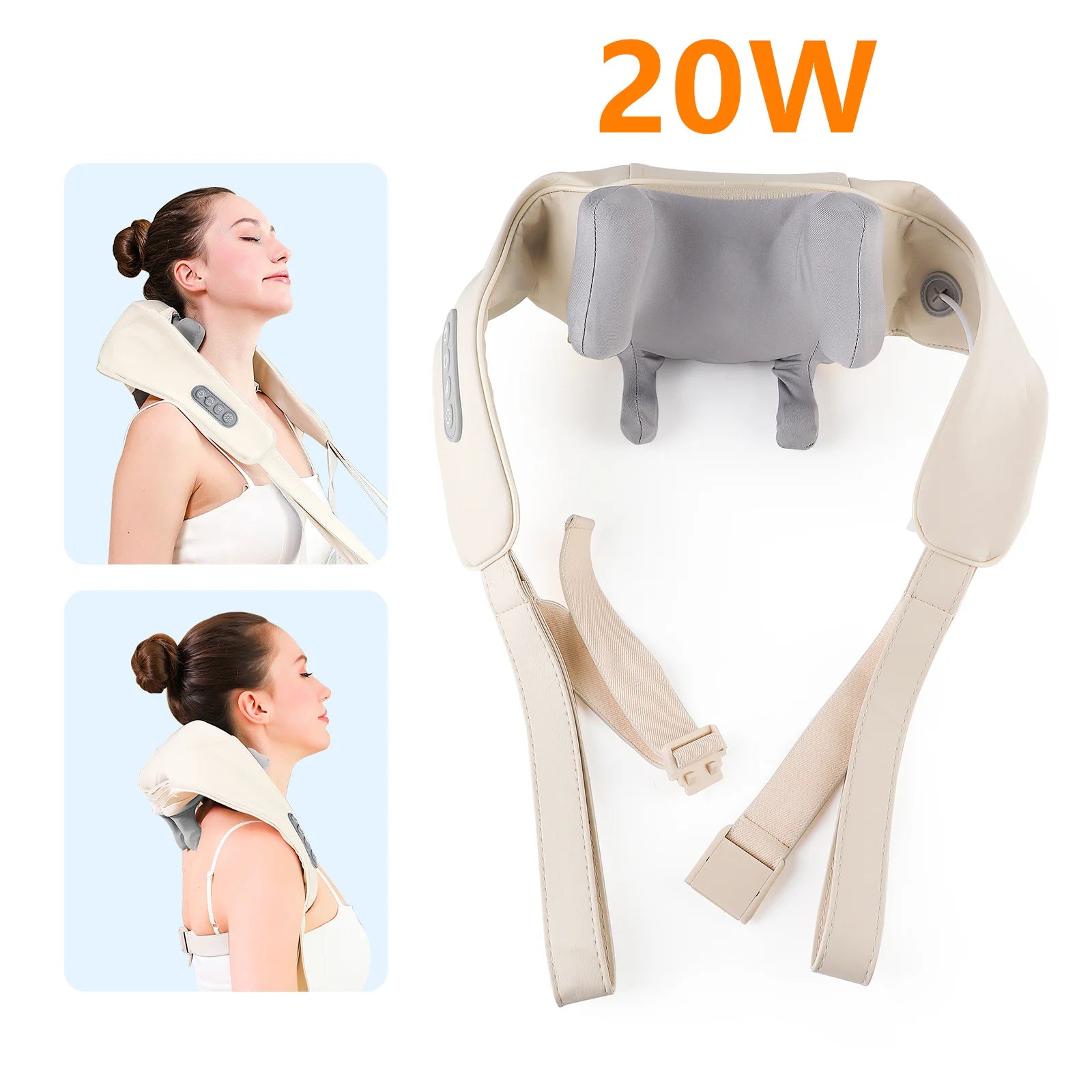 Wireless Electric Neck and Shoulder Massager with Heat Therapy Back Massage Instrument Tidesmit