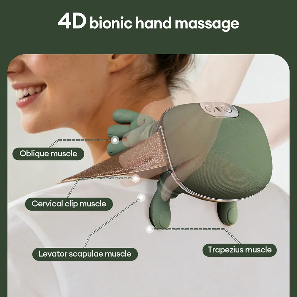 Rechargeable Neck and Shoulder Massager with Heat Therapy - Tidesmit Body Shaping Massage Equipment Tidesmit
