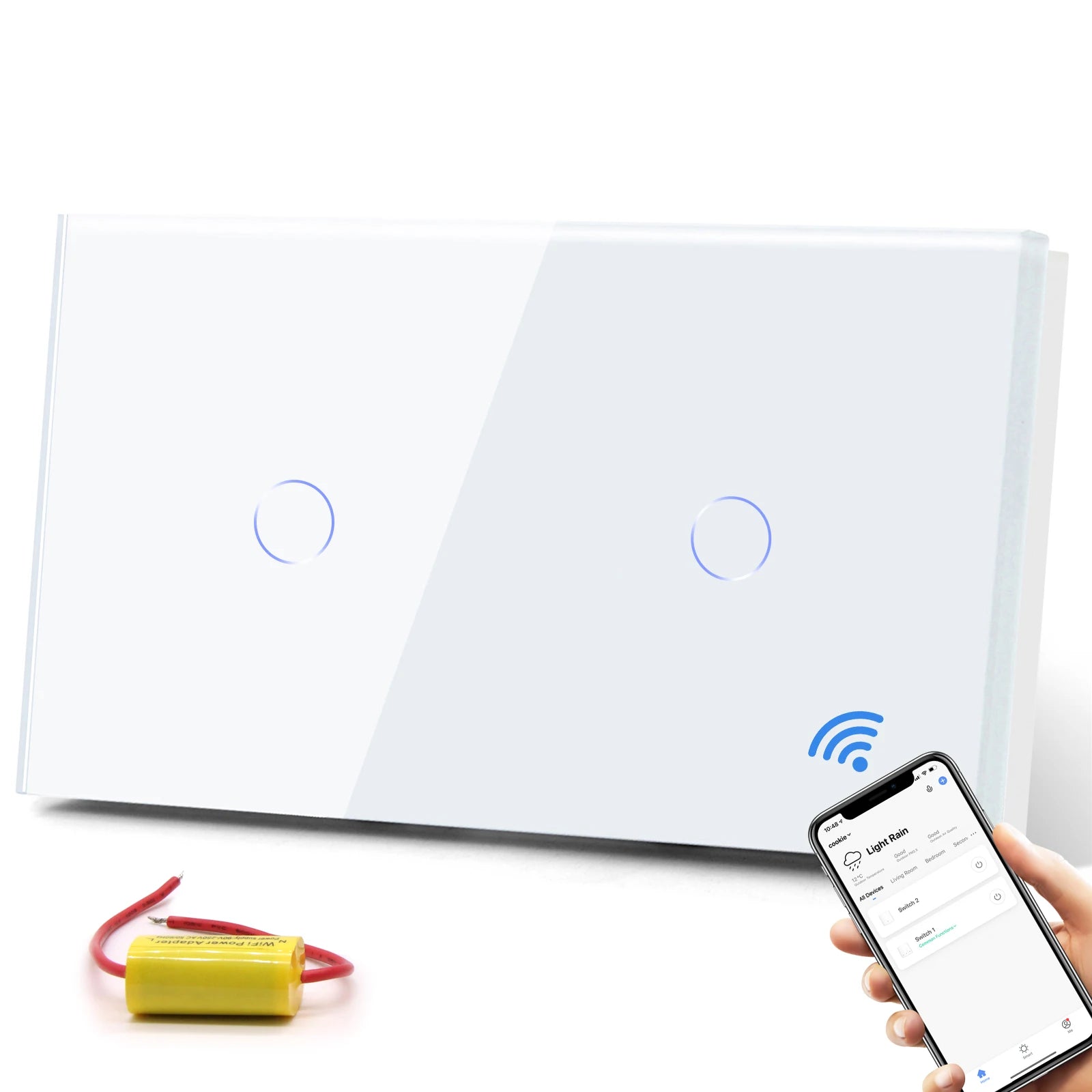 WiFi Smart Light Switch Touch Glass Panel - App-Controlled Automation 1G 1G WIFI Switch Tidesmit