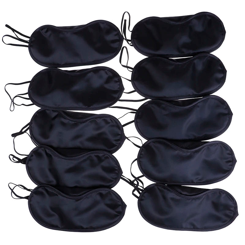 10Pcs Eye Cover Imitated Silk Sleep Eye Mask Sleeping Padded Eye Masks Shade Patch Women Men Blindfold Travel Sleepmasker
