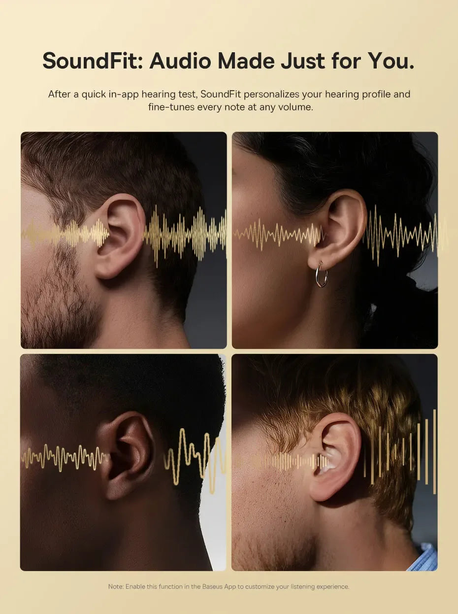 Tidesmit Wireless Noise Cancelling Headphones - 80H Playtime Hi-Res Audio Tidesmit