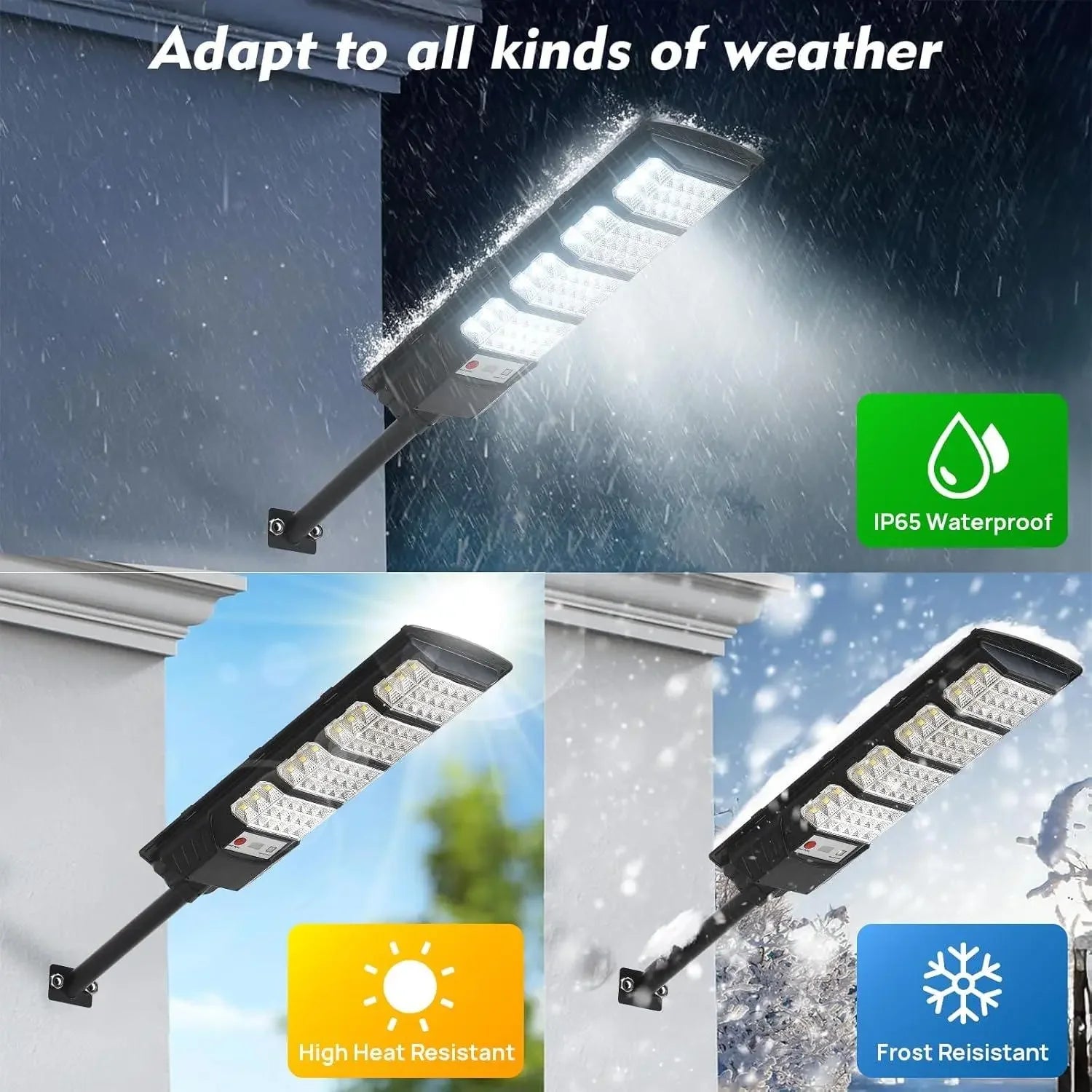 2Pack Commercial Grade Solar Street Light Outdoor Waterproof 7000K LED Motion Sensor Dusk to Dawn for Yard Garage Terrace Garden Parking Lot Driveway Fence Barn IP66 Rated Yard Lighting
