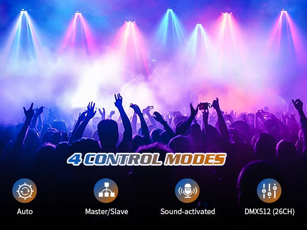 Somspot 150W Moving Head Light RGBW Stage Effect Lighting Projector DMX Voice Control for DJ Disco Party Concert Wedding Theater