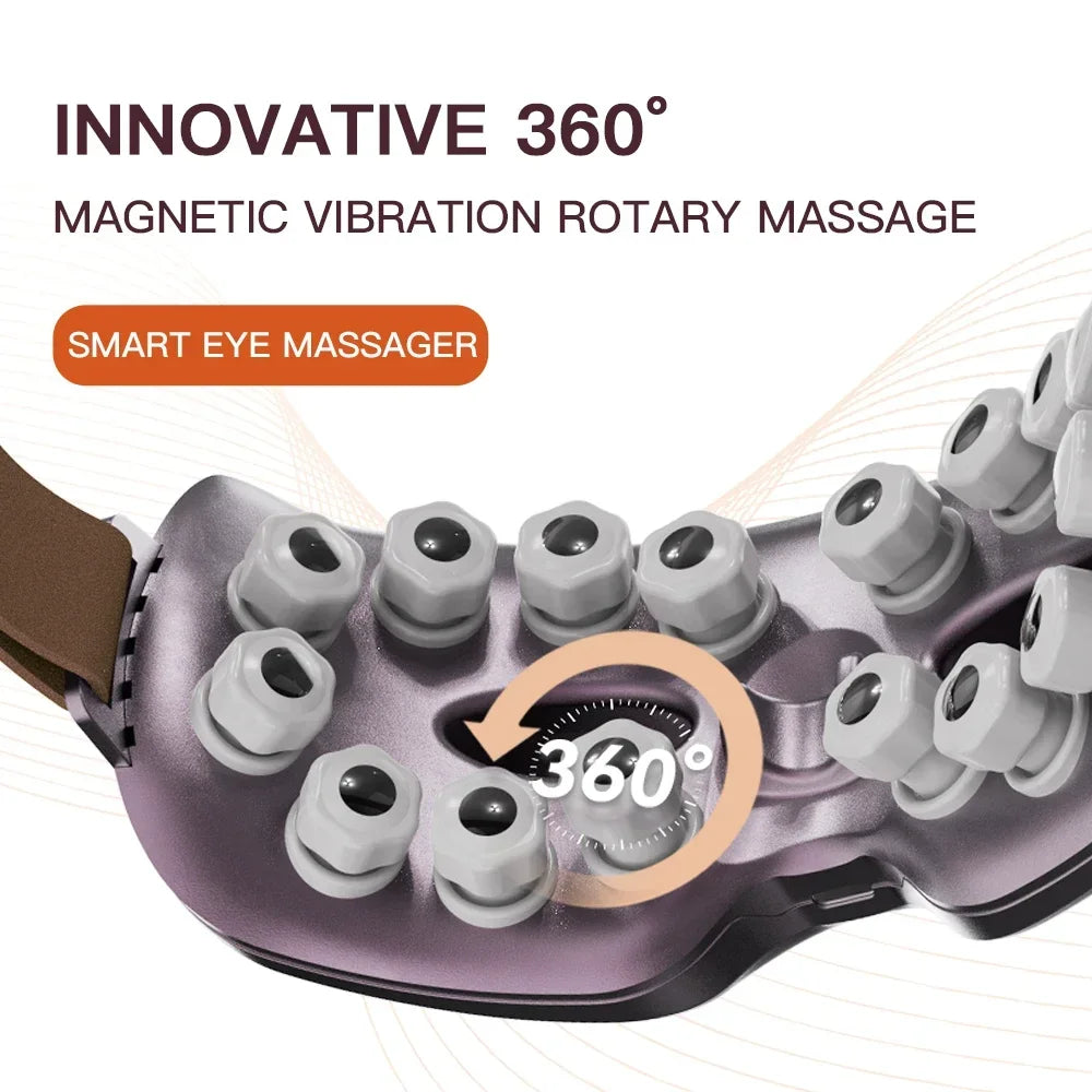 Electric Eye Massager with Bluetooth - Portable Heat Therapy Relief Massage Chairs Tidesmit