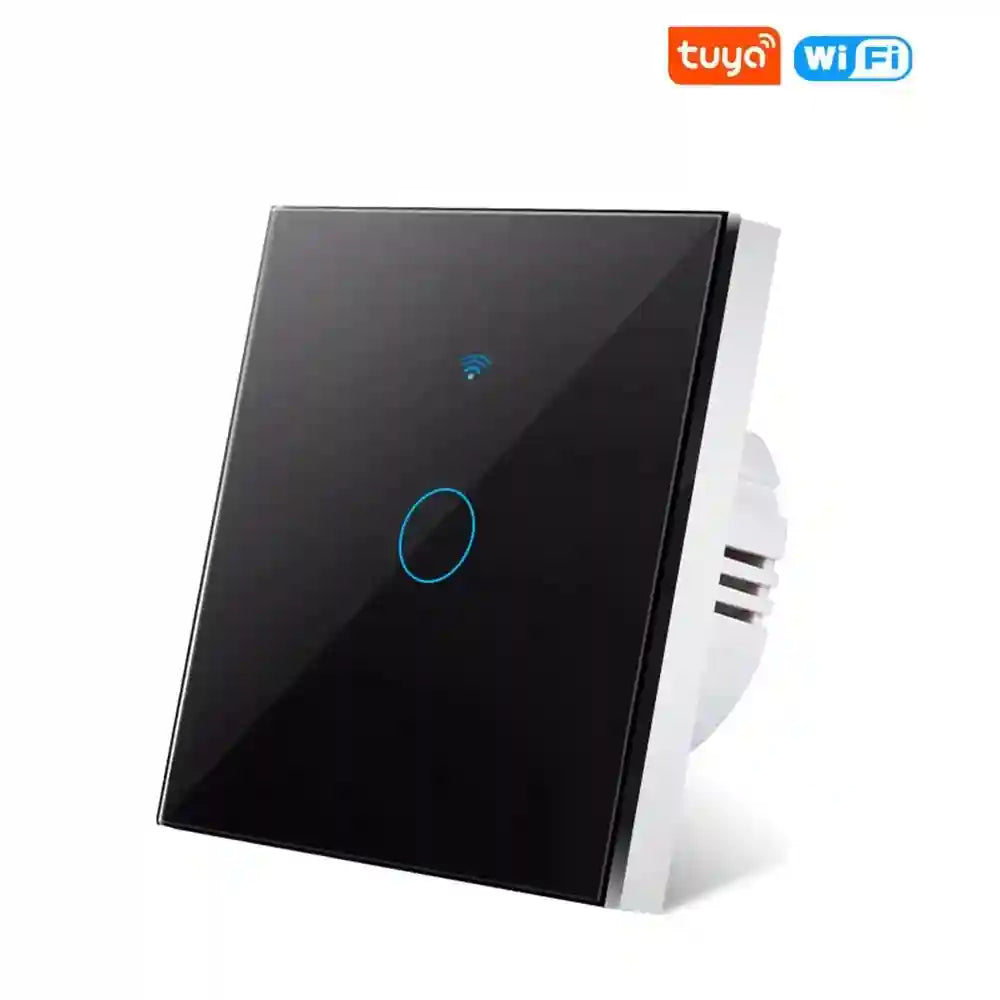 WiFi Smart Light Switch No Neutral Wire - 1, 2, or 3 Gang Options black 1 gang Tidesmit