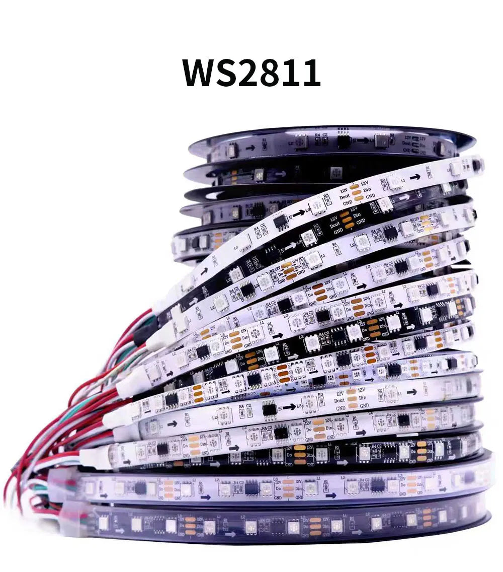 WS2811 WS2812 WS2813 WS2815 DC 5V 12V Color-Changing Addressable and Programmable LED Light Strips for Colorful Lighting