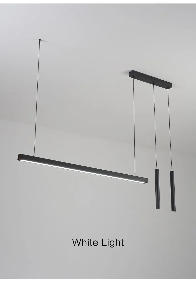 Modern Minimalist LED Ring Light | Nordic Linear Dining Chandelier Tidesmit