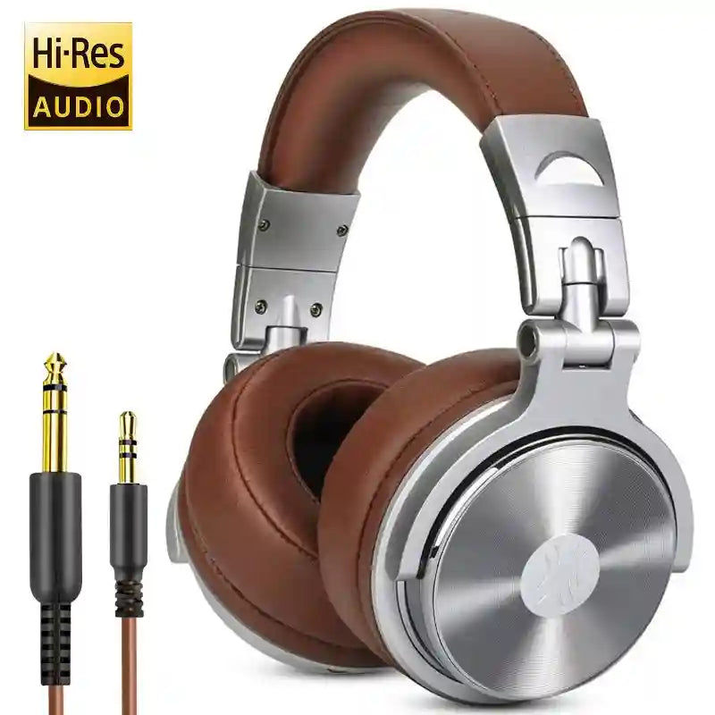 Tidesmit Wired Studio Headphones - Over-Ear Monitor with Mic Pro-30-Silver Tidesmit