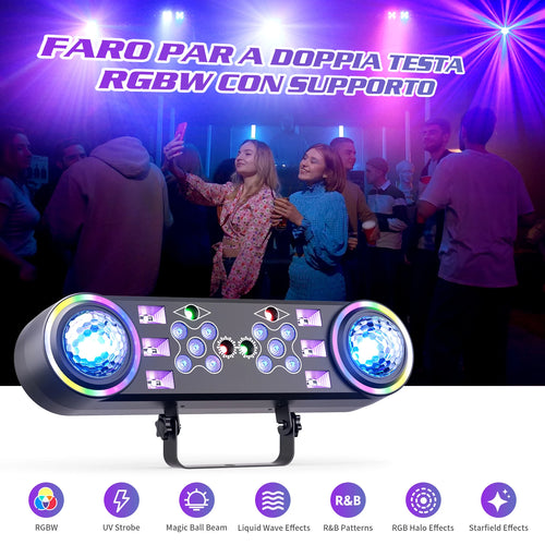 RGBW LED effect light bar with built-in control panel and colorful beam effects