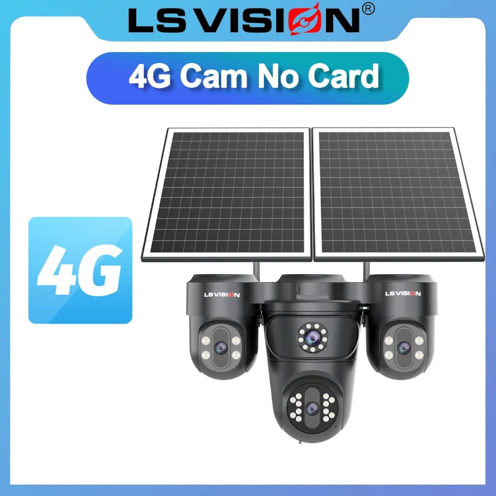 LS VISION 4G solar security camera bundle without included SD card
