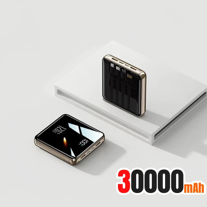 Portable Power Bank with 4 Built-in Cables - 50000mAh Tidesmit Black 30000mAh Tidesmit
