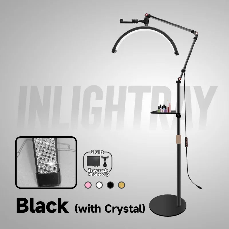 Half Moon Eyelash Lamp - LED Salon Light with Adjustable Color Temperature Black Crystal China Mainland Tidesmit