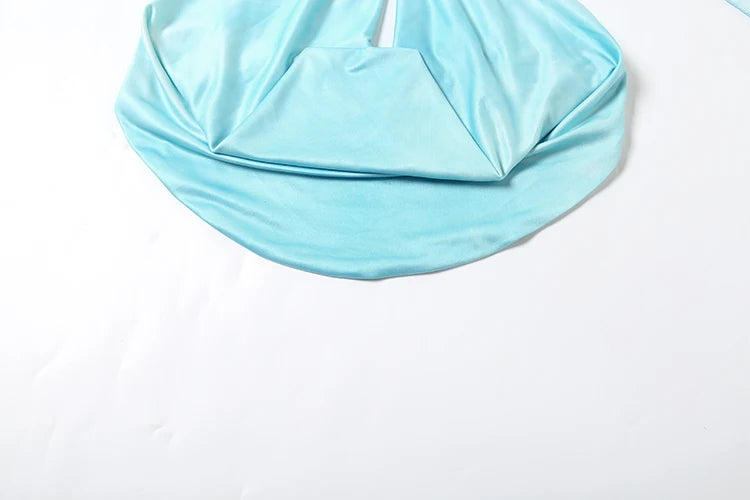 Whatiwear Metal Seashell Decoration Tank Tops Women Bandage Halter Swing Collar Backless Summer Holiday Beach Style Ruched Vests