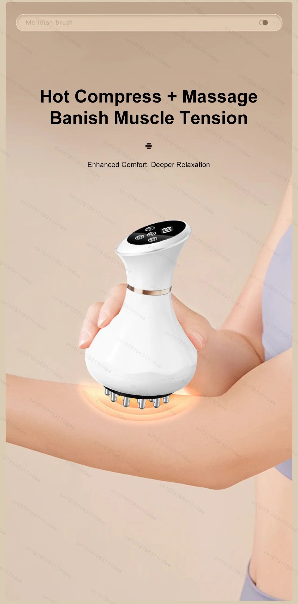 Anti Cellulite Massage Tool - White Lymphatic Drainage Sculpting Device Relaxation Treatment Tidesmit