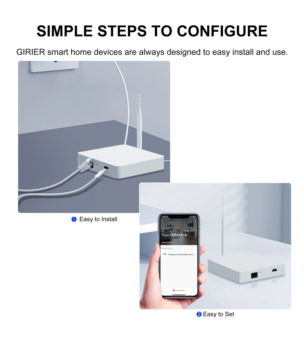 Tuya ZigBee Gateway Hub with Antenna for Smart Home Automation Tidesmit