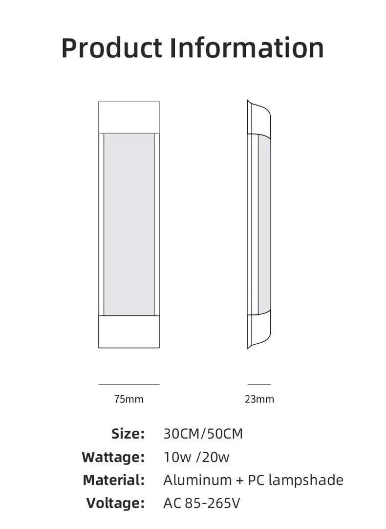 Led Tube Bar LED Wall Lamp Under Cabinet Light 10W 20W Ultra Thin Home Bedroom Kitchen Closet Indoor Wall Light Lighting 110V