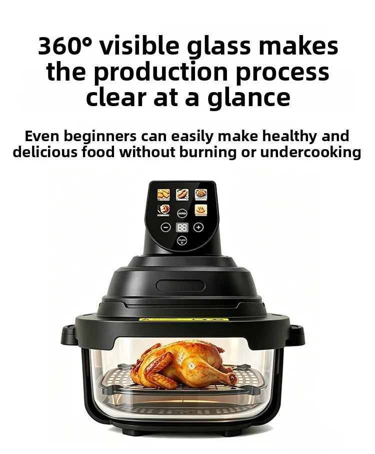 Color Screen Visible Air Fryer Glass Liner Chips Maker Multifunctional Home Oven