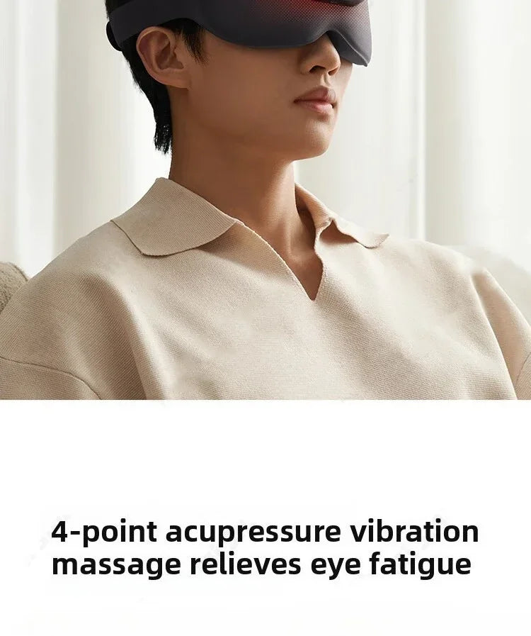 Smart Massage Eye Mask | 3D Heat Therapy & App Control - Black Relaxation Treatment Tidesmit